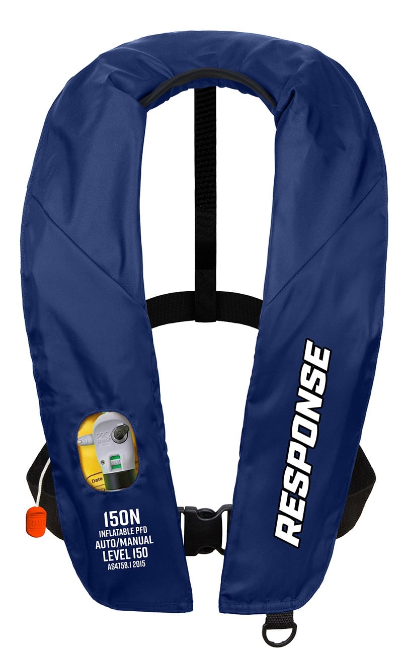 INFLATABLE JACKET 150N BLUE - AUTO/MANUAL